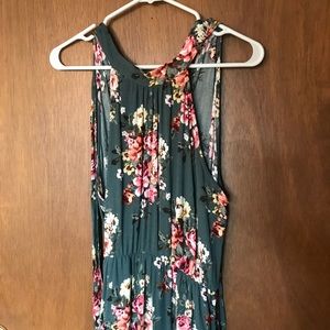 Teal floral maxi
